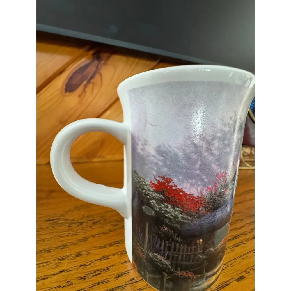 Thomas Kinkade Lilac Cottage Coffee Mug Painter of Light Ceramic